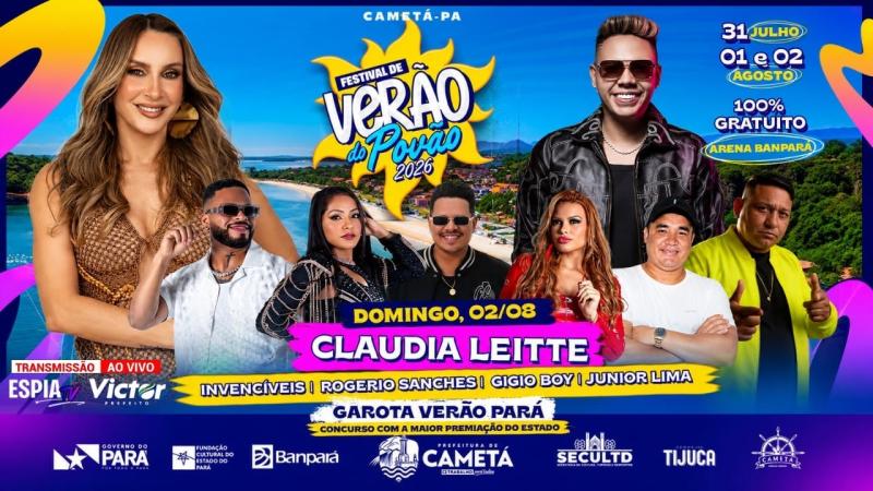 FESTIVAL DE VERÃO DO POVÃO 2026 - CLAUDIA LEITTE | CAMETÁ - PARÁ